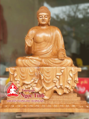 Tượng Bổn Sư Ngồi Gỗ Hương Đá Cao 1m5