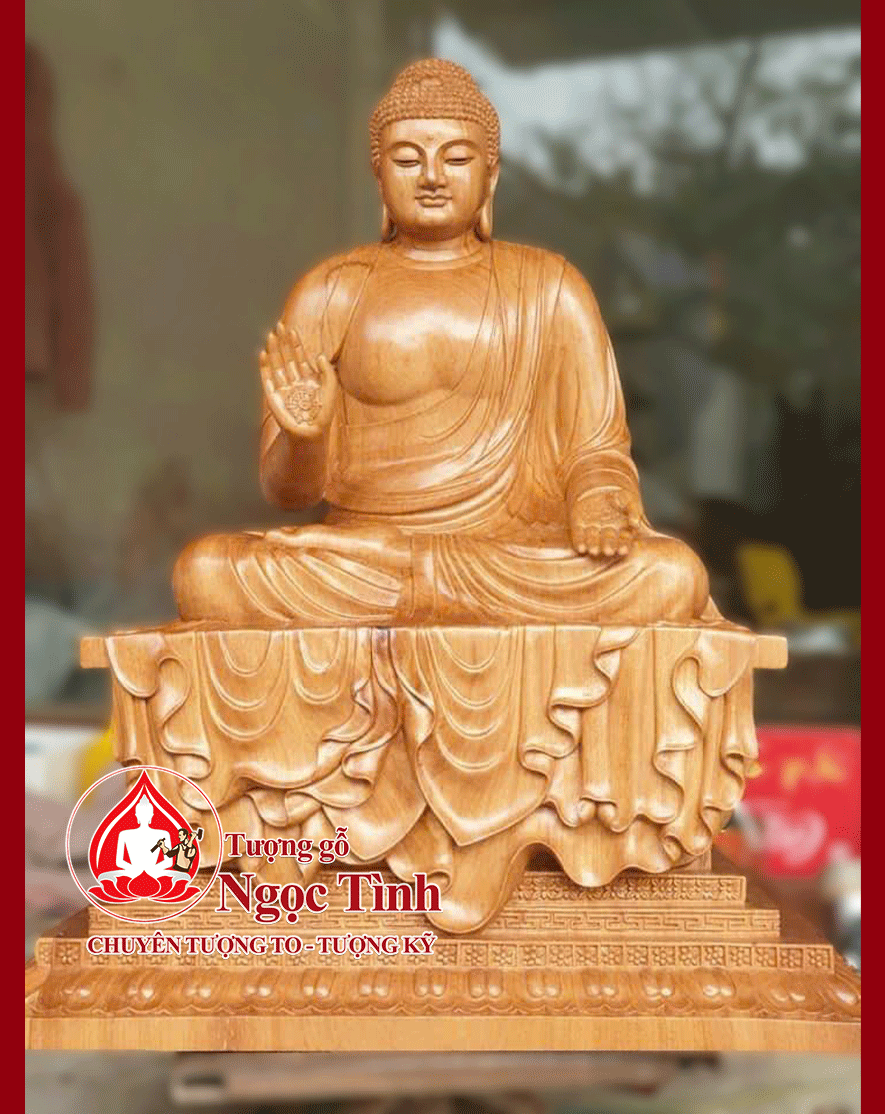 Tượng Bổn Sư Ngồi Gỗ Hương Đá Cao 1m5